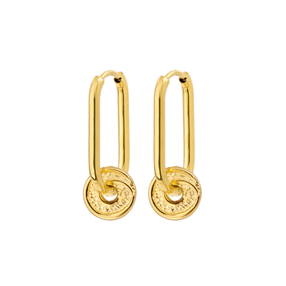 Swirl'n Oval Hoop Set Small Gold