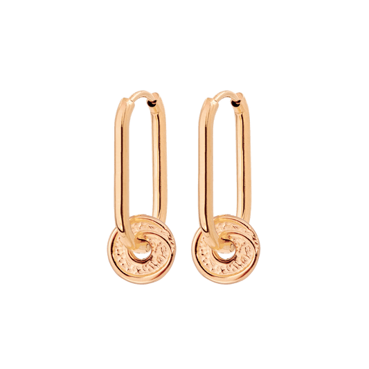 Swirl'n Oval Hoop Set Small Rose Gold