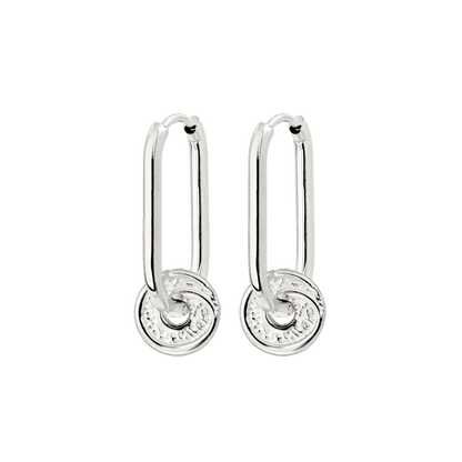 Swirl'n Oval Hoop Set Small Silver