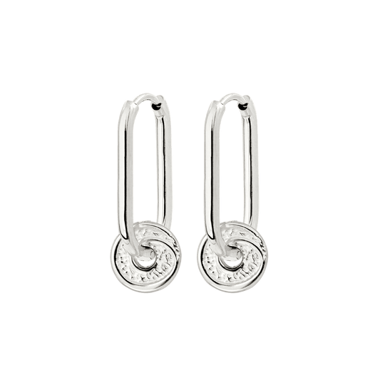 Swirl'n Oval Hoop Set Small Silver