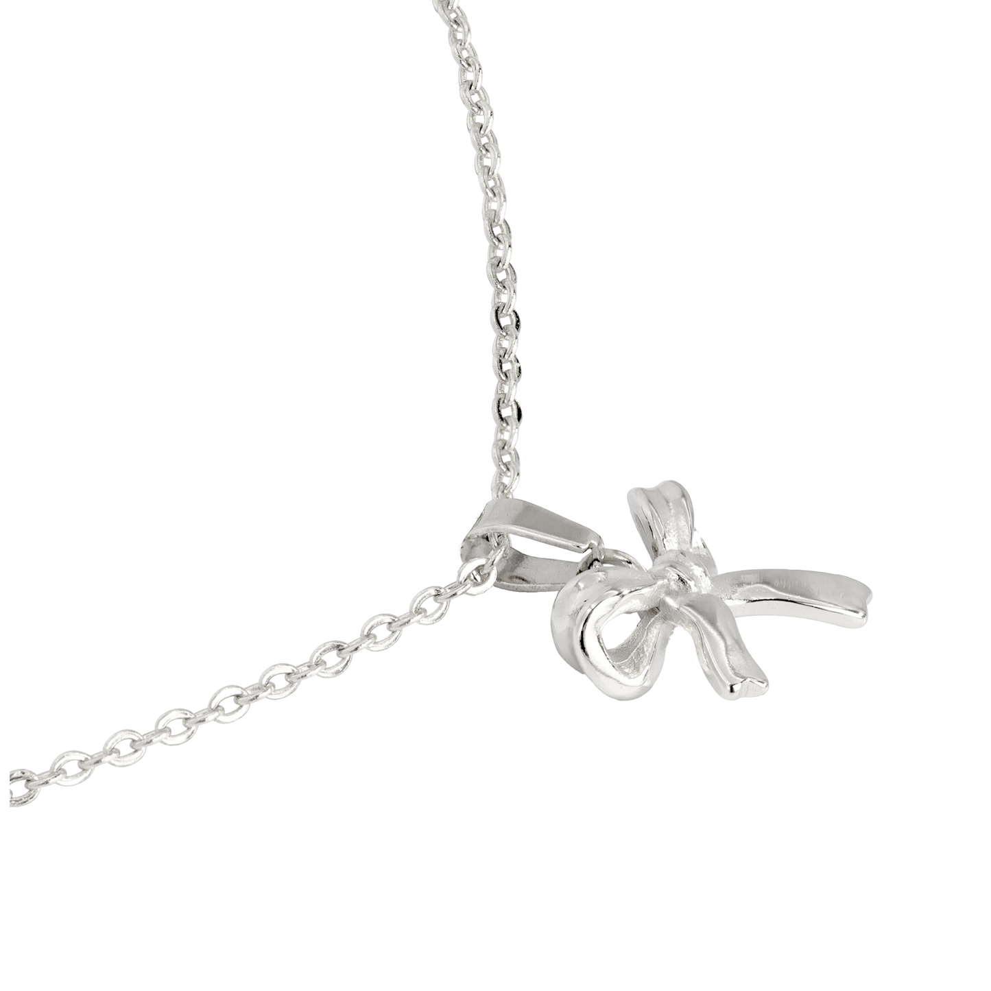 Pretty Ribbon Necklace Silver