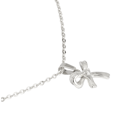 Pretty Ribbon Necklace Silver