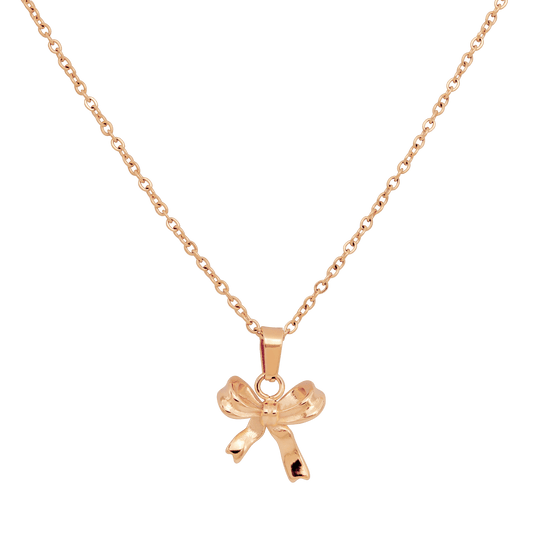 Pretty Ribbon Necklace Rose Gold