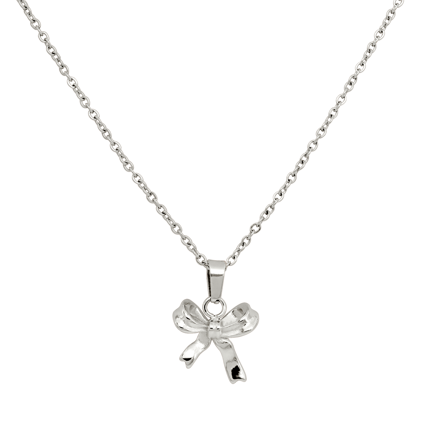 Pretty Ribbon Necklace Silver