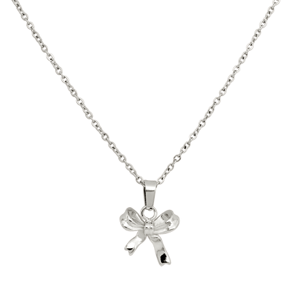 Pretty Ribbon Necklace Silver