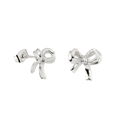 Pretty Ribbon Studs Silver