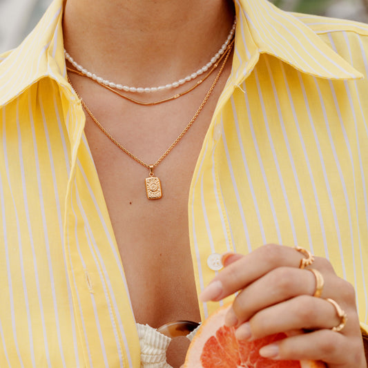 Sun Lover Pendant Necklace Rose Gold