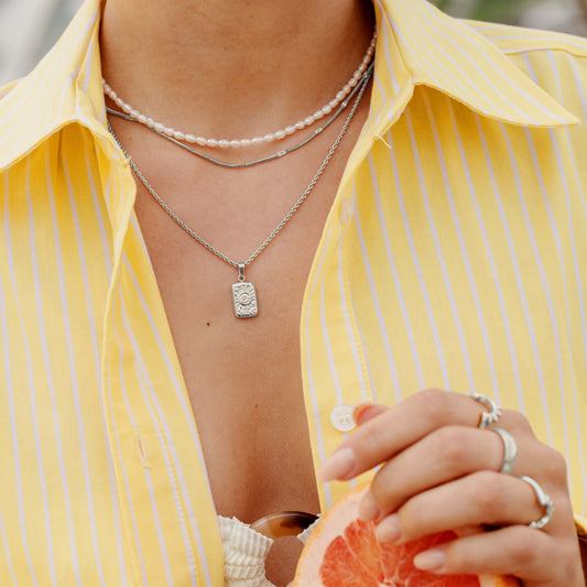 Sun Lover Pendant Necklace Silver