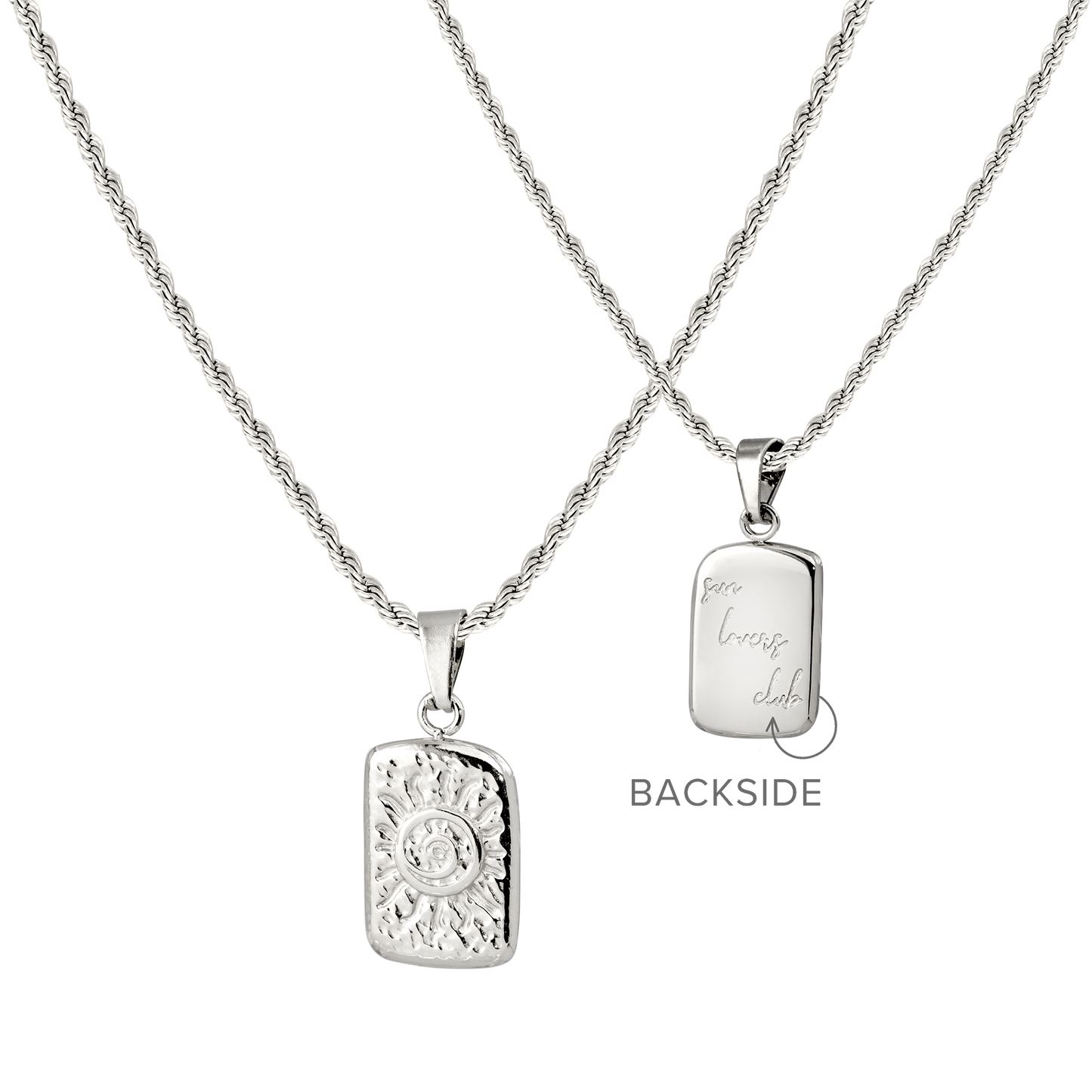 Sun Lover Pendant Necklace Silver