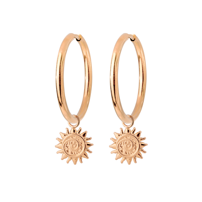 Sunny Swirl Hoop Set Large Rose Gold