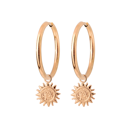 Sunny Swirl Hoop Set Large Rose Gold