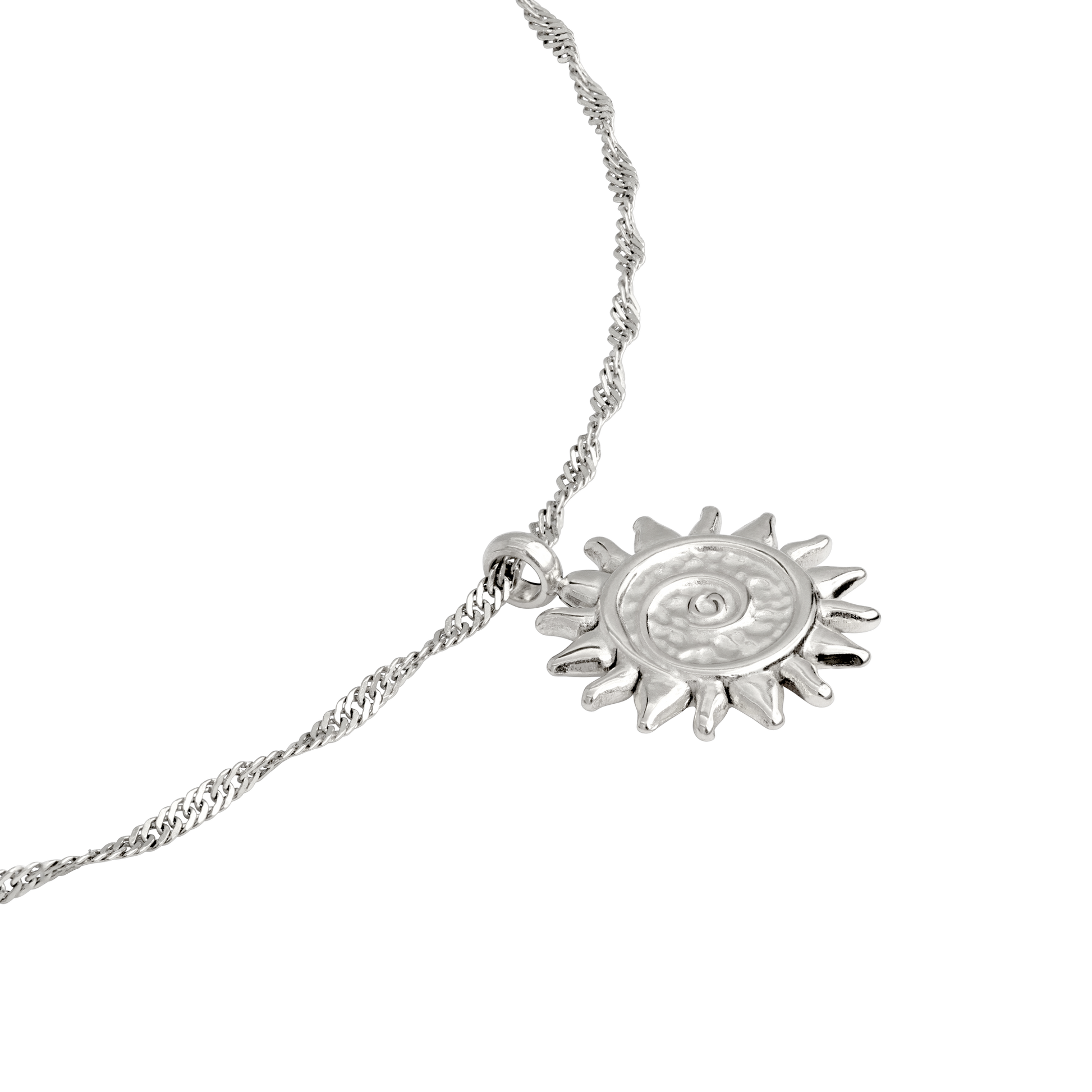Silver swirl necklace top