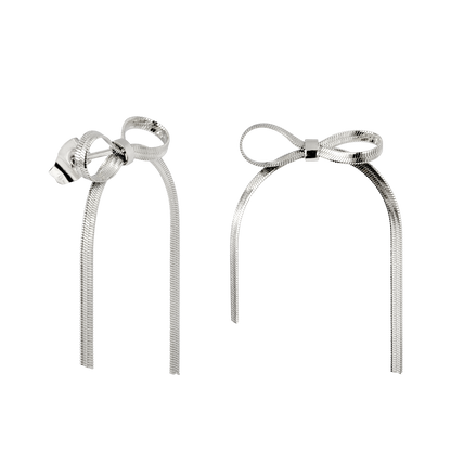 Sweet Bow Earrings Silver