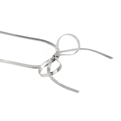 Sweet Bow Necklace Silver