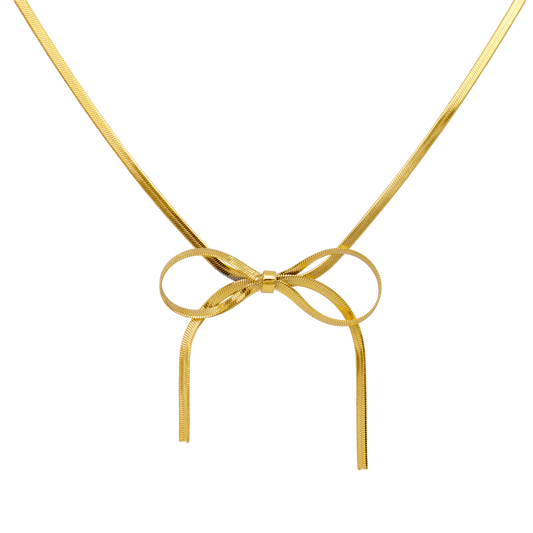 Sweet Bow Necklace Gold