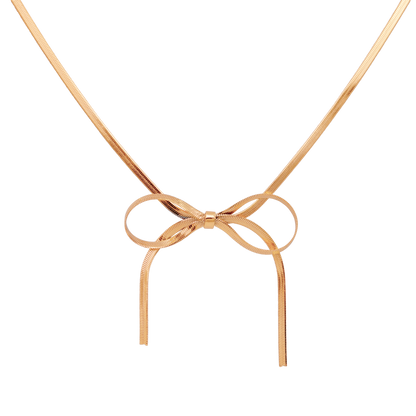 Sweet Bow Necklace Rose Gold