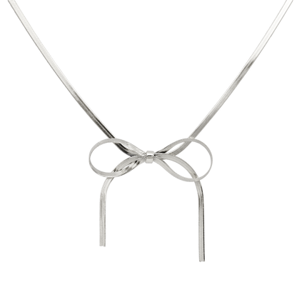 Sweet Bow Necklace Silver
