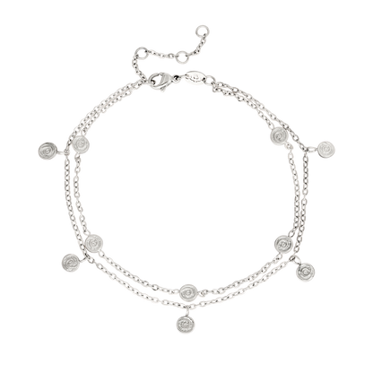 Swirl'n Double Anklet Silver