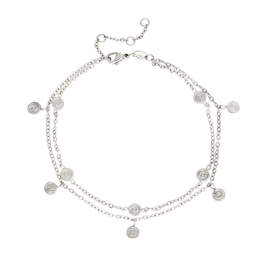 Swirl'n Double Anklet Silver