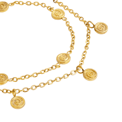 Swirl'n Double Anklet Gold