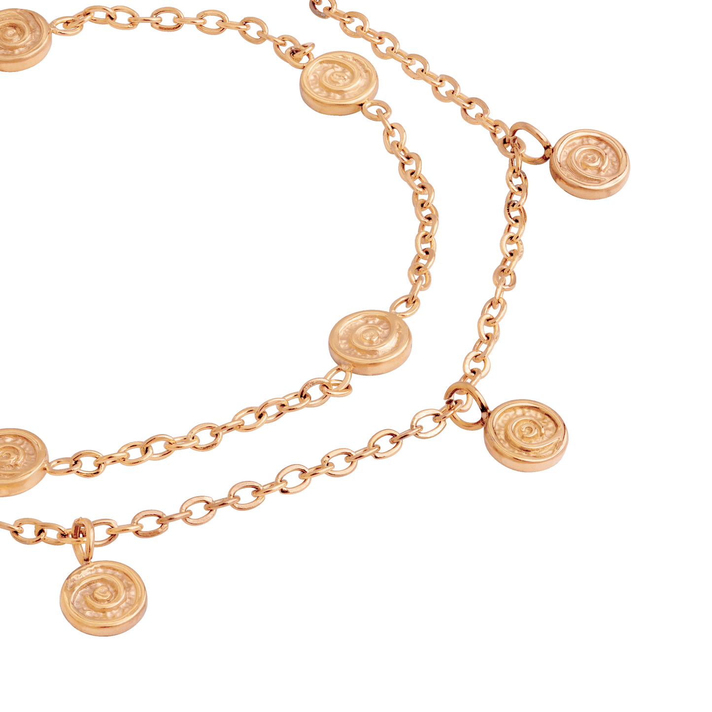 Swirl'n Double Anklet Rose Gold