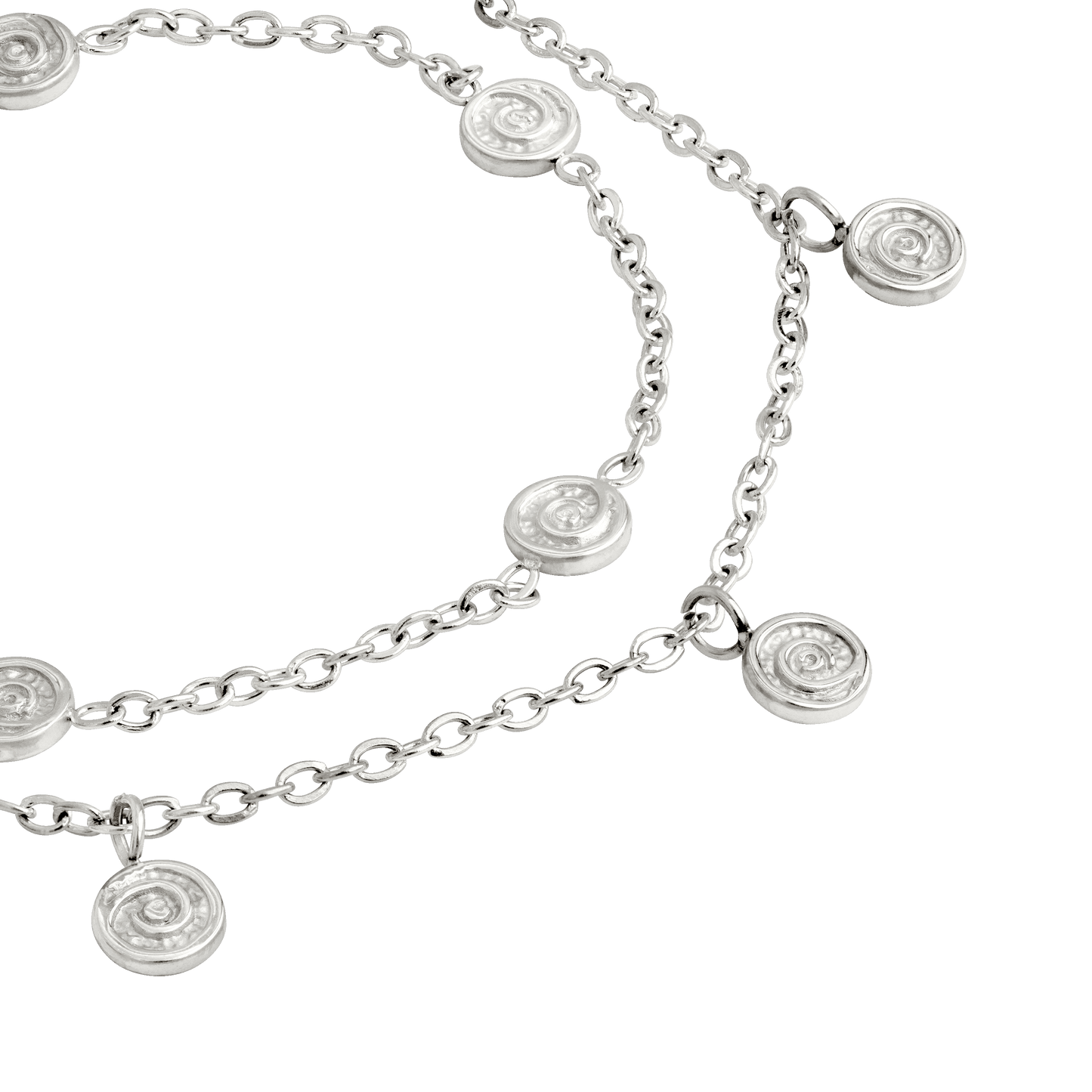 Swirl'n Double Anklet Silver