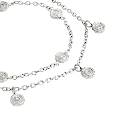 Swirl'n Double Anklet Silver