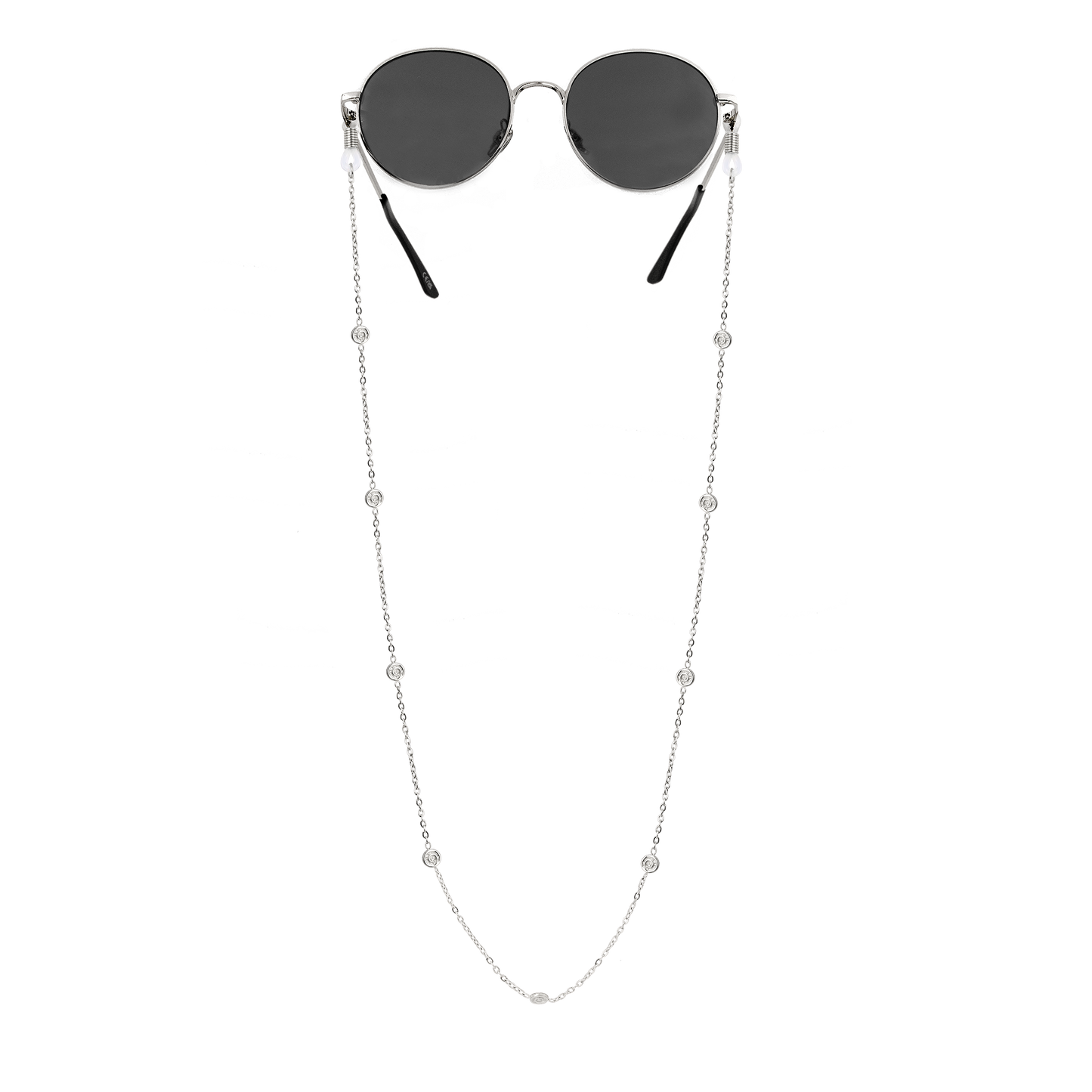 Swirl'n Sunglasses Chain Silver