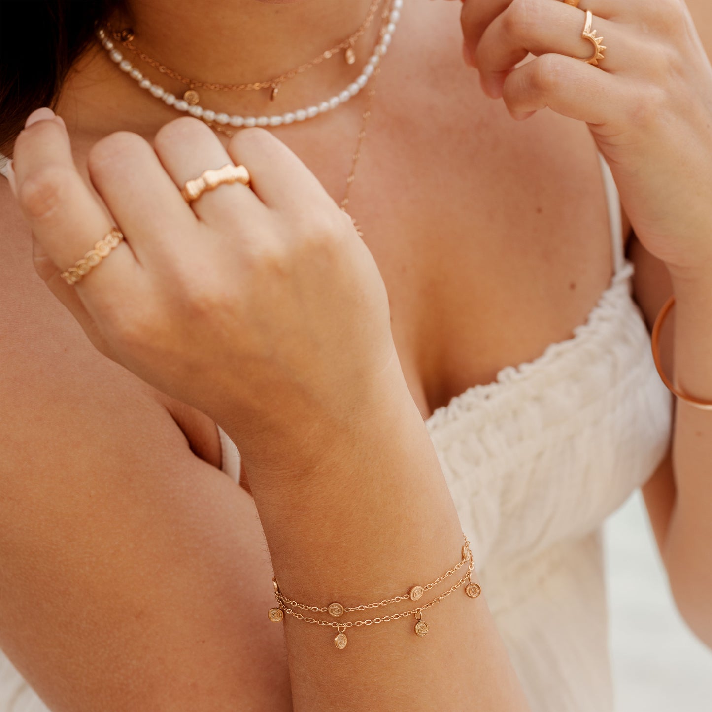 Swirl'n Double Bracelet Rose Gold