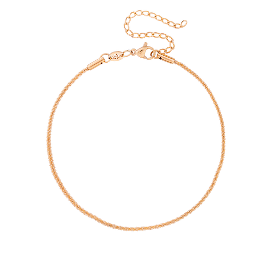 Criss Cross Chain Anklet Rose Gold