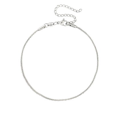 Criss Cross Chain Anklet Silver