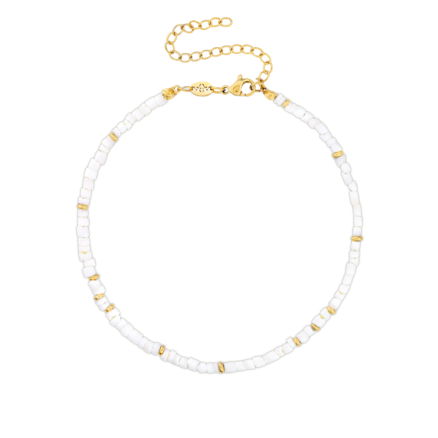 Puka Shell Anklet Gold