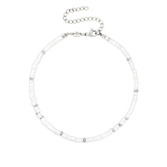 Puka Shell Anklet Silver