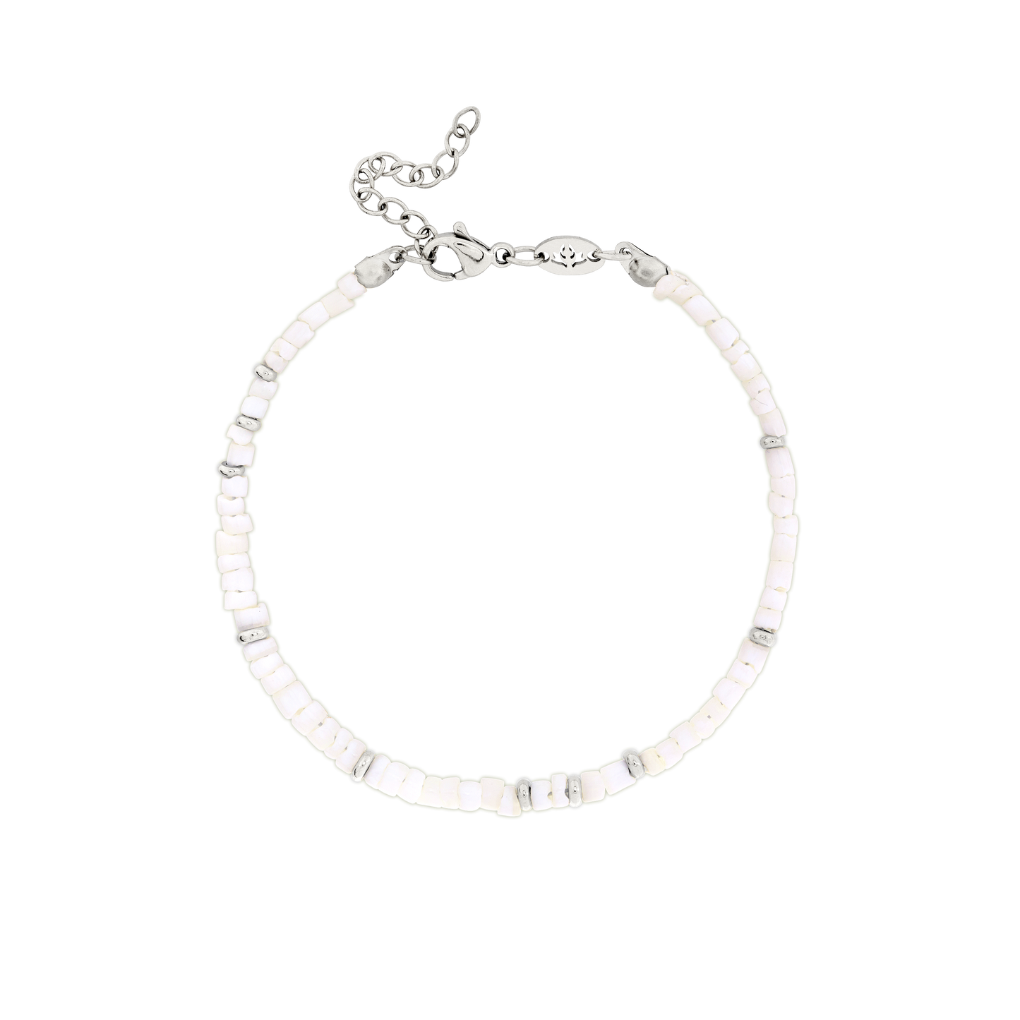 Puka Shell Bracelet Silver