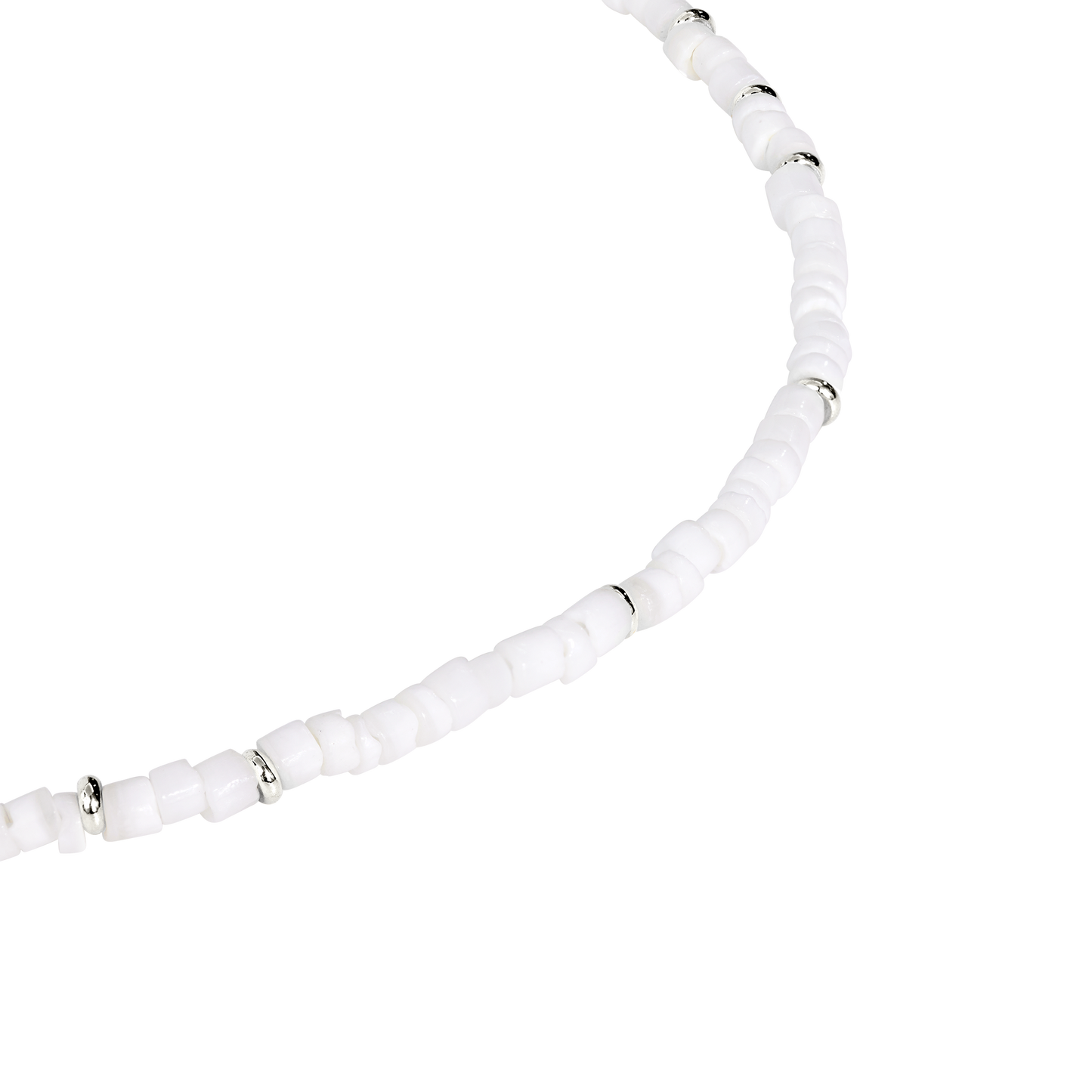 Puka Shell Necklace Silver