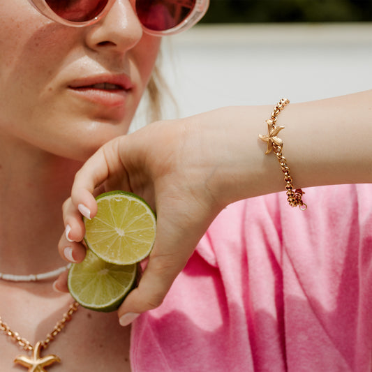 Chunky Starfish Bracelet Rose Gold