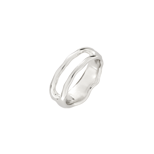 Flowing Gap Ring Silver