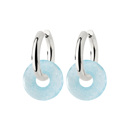 Chunky Into the Blue Donut Hoop Set Medium Silver