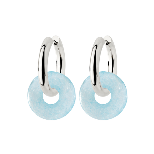 Chunky Into the Blue Donut Hoop Set Medium Silver