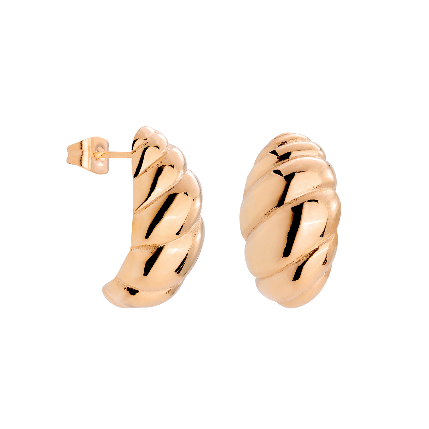 Bold Croissant Studs Rose Gold
