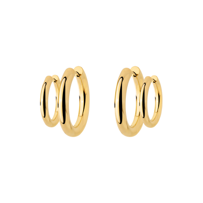 Chunky Lover Hoop Bundle Small Gold