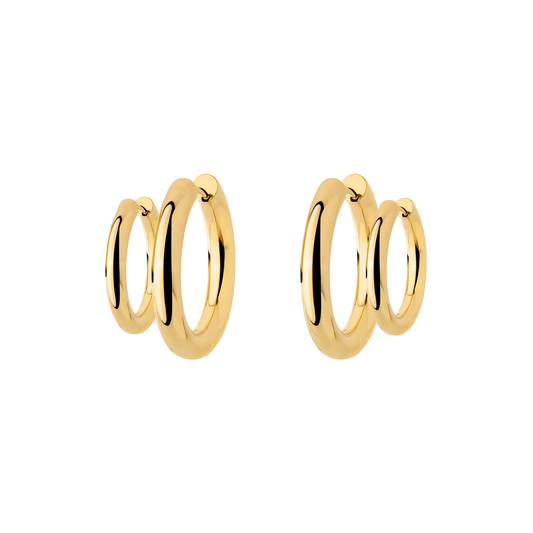 Chunky Lover Hoop Bundle Small Gold
