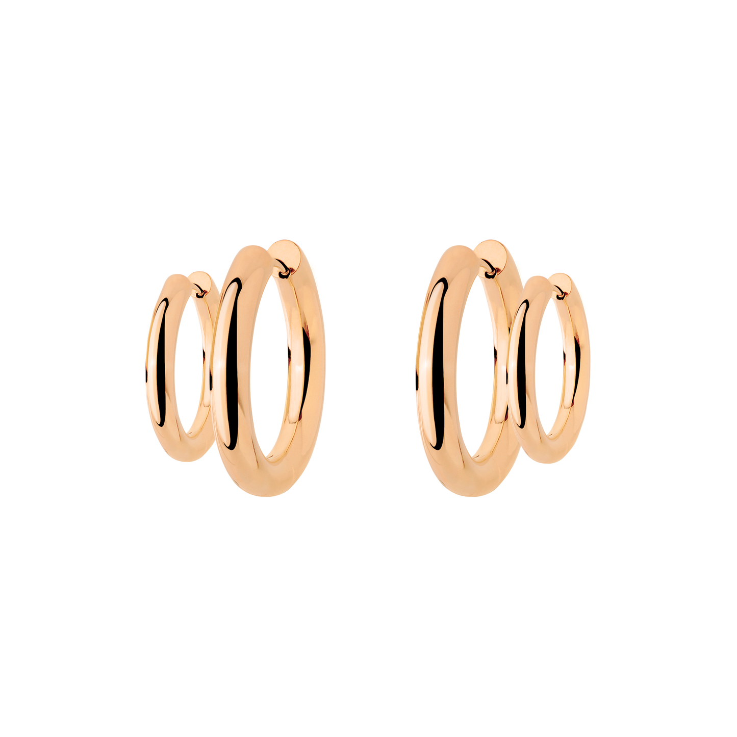 Chunky Lover Hoop Set Small Rose Gold