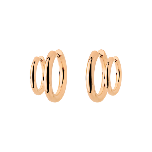 Chunky Lover Hoop Set Small Rose Gold