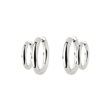 Chunky Lover Hoop Set Small Silver