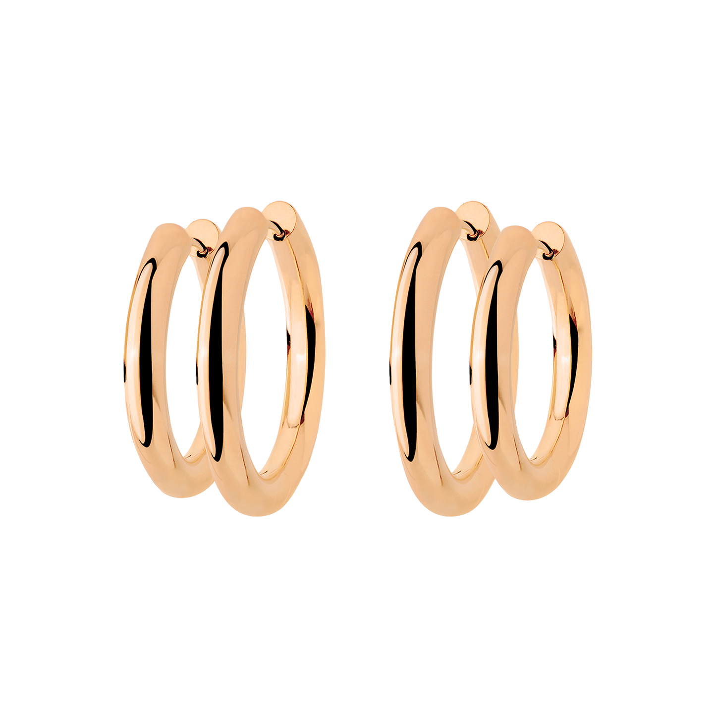 Chunky Lover Hoop Set Medium Rose Gold