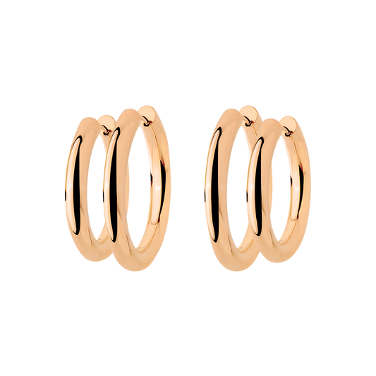Chunky Lover Hoop Set Medium Rose Gold