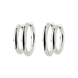 Chunky Lover Hoop Set Medium Silver