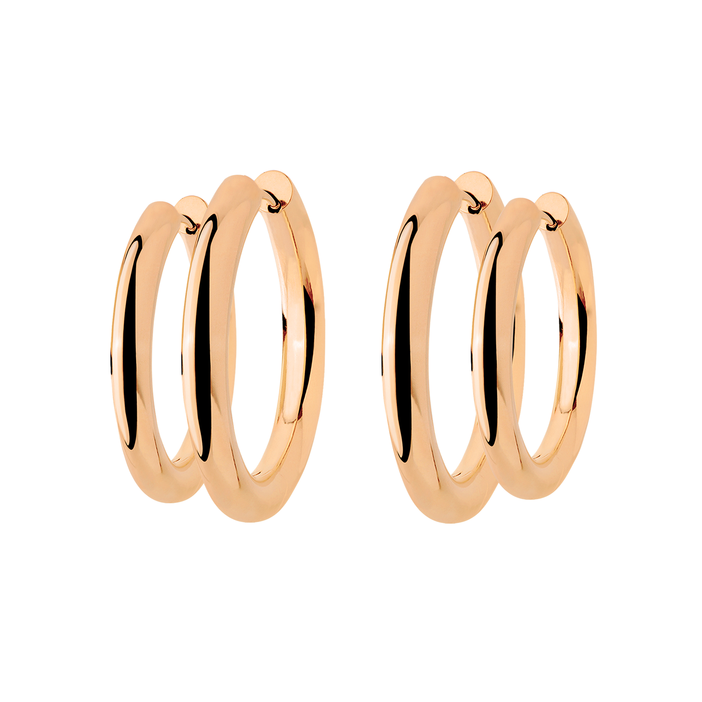 Chunky Lover Hoop Set Large Rose Gold