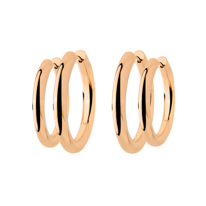 Chunky Lover Hoop Set Large Rose Gold